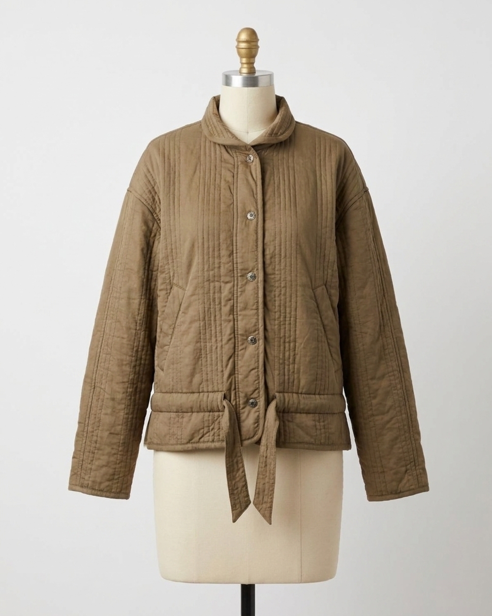 NEW ISABEL MARANT selane drawstring waist jacket in khaki